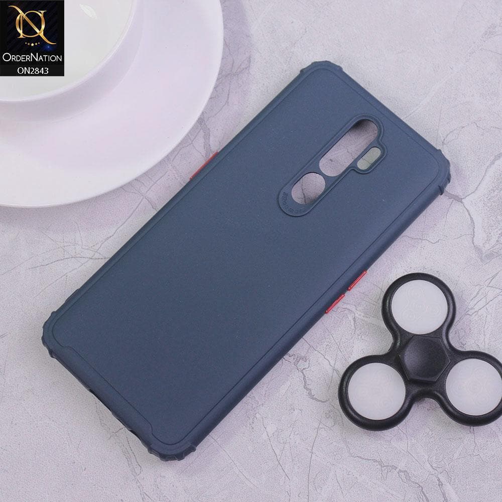 Oppo A9 2020 Cover - Dark Blue - 3D Camera Soft Silicon Protective Case