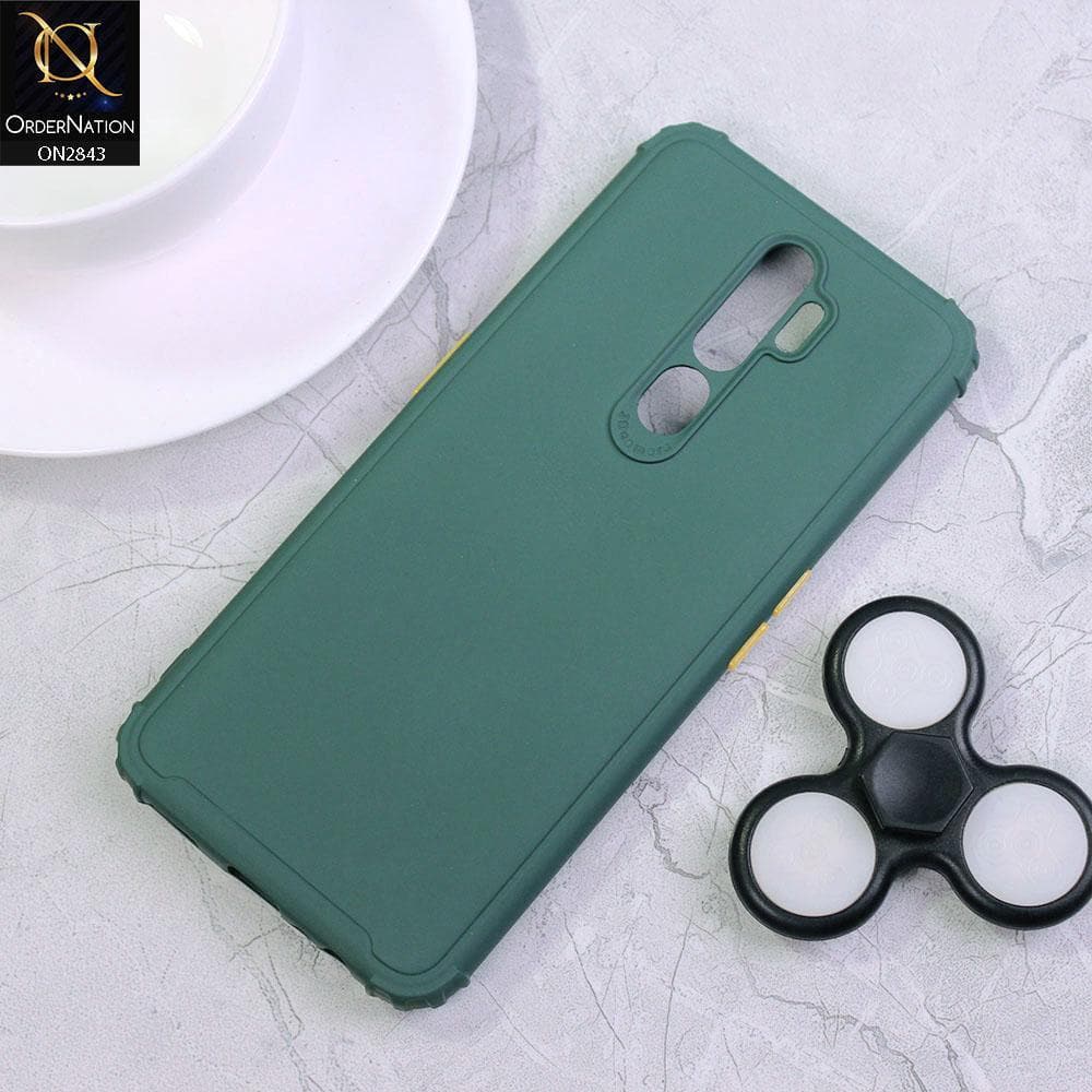 Oppo A5 2020 Cover - Dark Green - 3D Camera Soft Silicon Protective Case