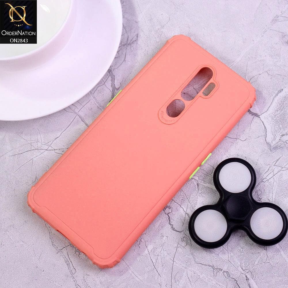 Oppo A5 2020 Cover - Peach - 3D Camera Soft Silicon Protective Case