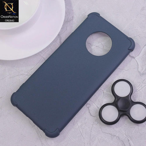 Infinix Note 7 Cover - Dark Blue - 3D Camera Soft Silicon Protective Case