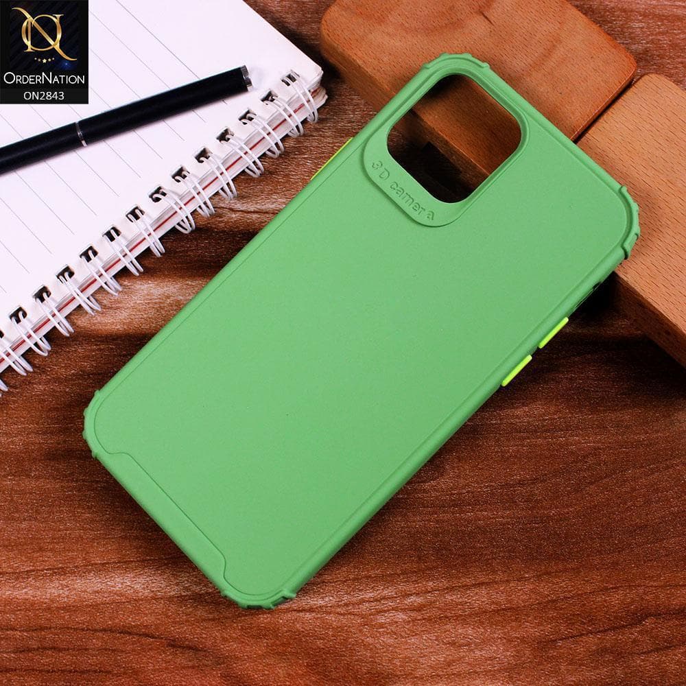 iPhone 12 Mini Cover - Light Green - 3D Camera Soft Silicon Protective Case