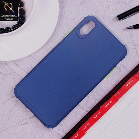 iPhone XS / X Cover - Blue - 3D Camera Soft Silicon Protective Case