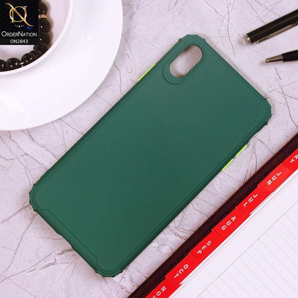 iPhone XS / X Cover - Green - 3D Camera Soft Silicon Protective Case