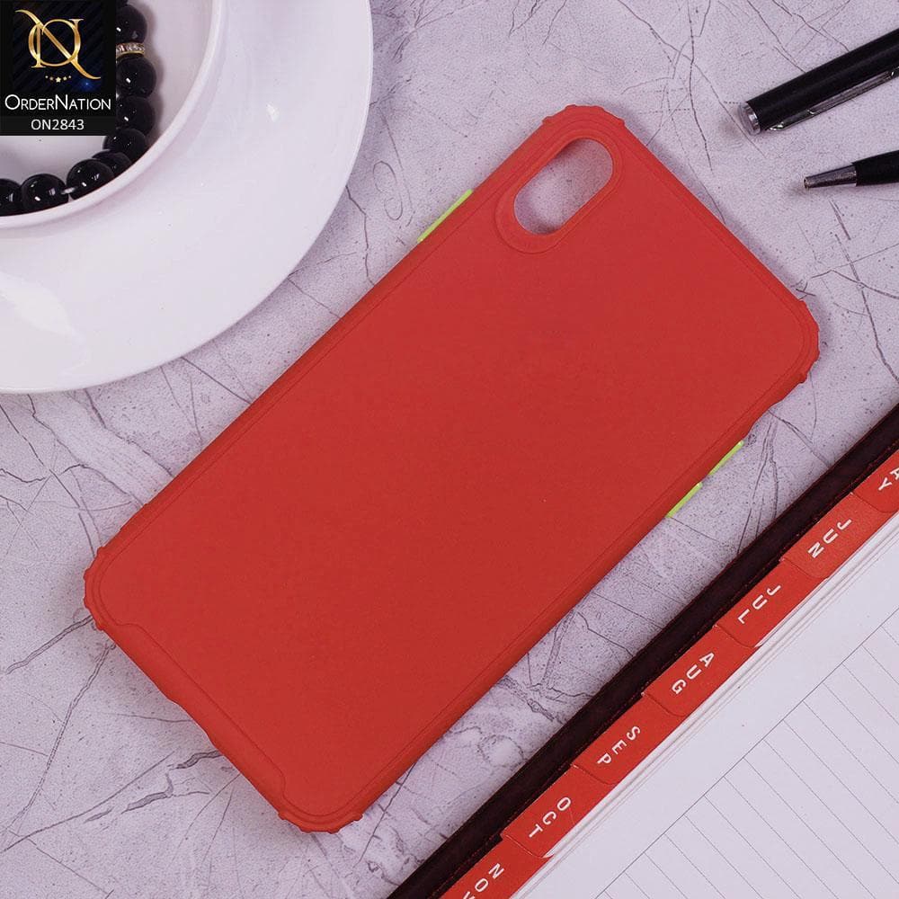 iPhone XS / X Cover - Red - 3D Camera Soft Silicon Protective Case