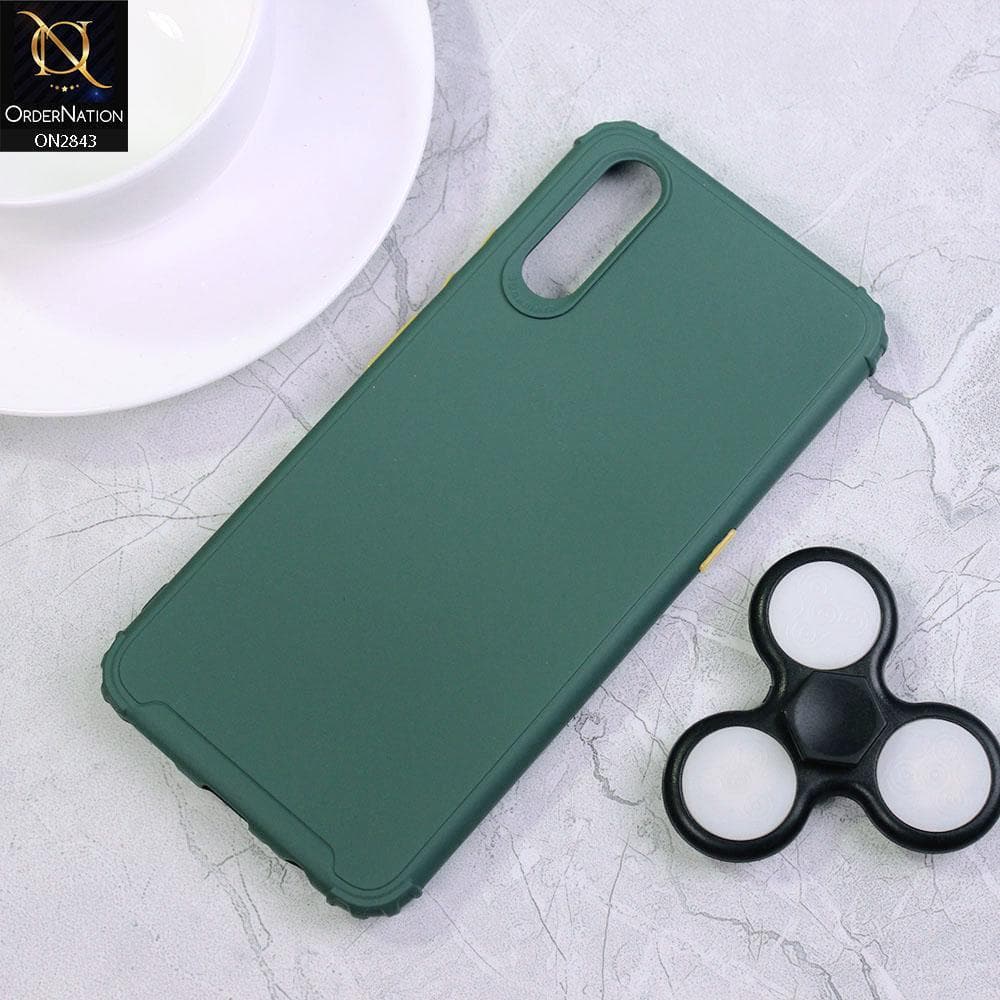 Vivo S1 Cover - Dark Green - 3D Camera Soft Silicon Protective Case