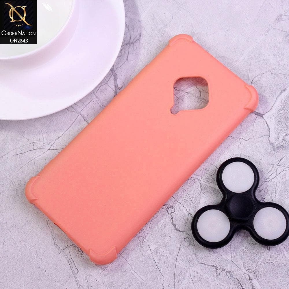 Vivo Y51 (2020 September) Cover - Peach - 3D Camera Soft Silicon Protective Case