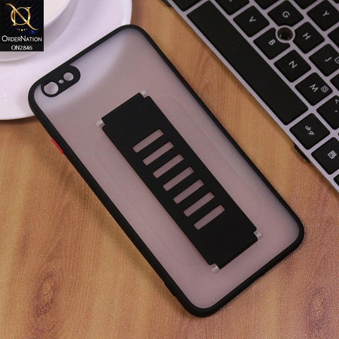 iPhone 6s Plus / 6 Plus Cover - Black - Semi Tranparent Soft Borders Matte Hard PC with Grip Holder Camera Protection Case