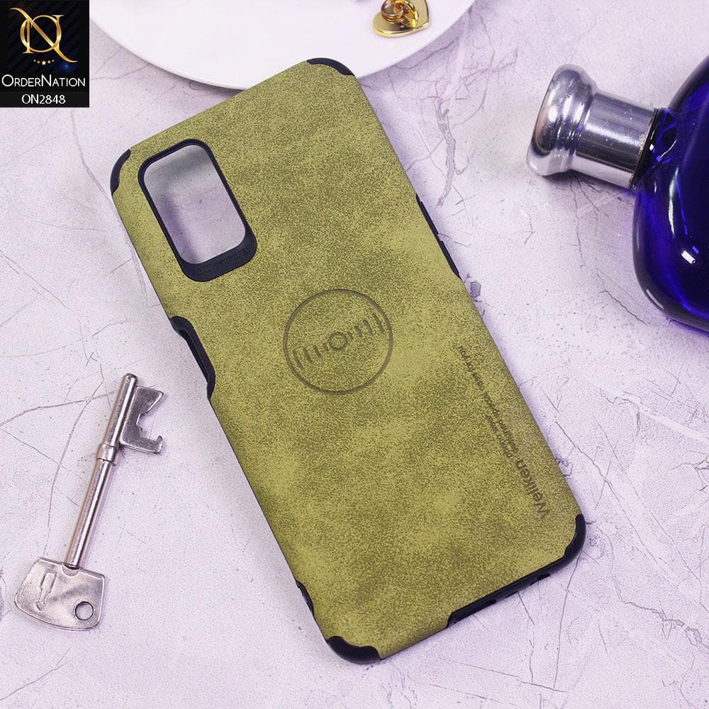 Oppo A72 Cover - Light Green - Weiiken Matte Colorful Soft PU Leather Case