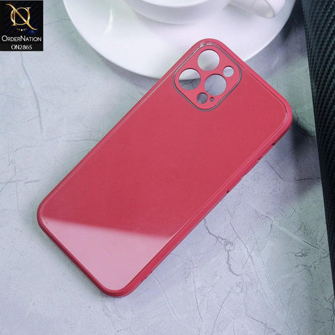 iPhone 12 Pro Cover - Red - New Glossy Shine Tempered Glass Soft Borders Back Cases