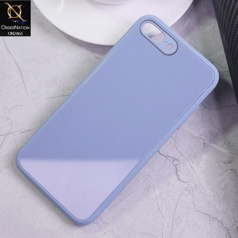 iPhone 8 Plus / 7 Plus Cover - Gray - New Glossy Shine Tempered Glass Soft Borders Back Cases