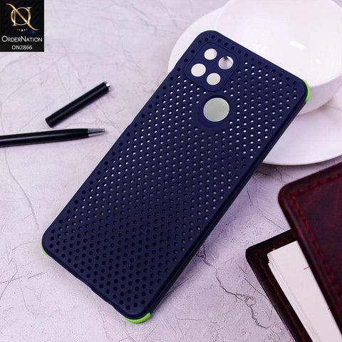 Oppo A15 Cover - Blue - Cooling Breathing Mesh Soft Rubber Feel Phone Case