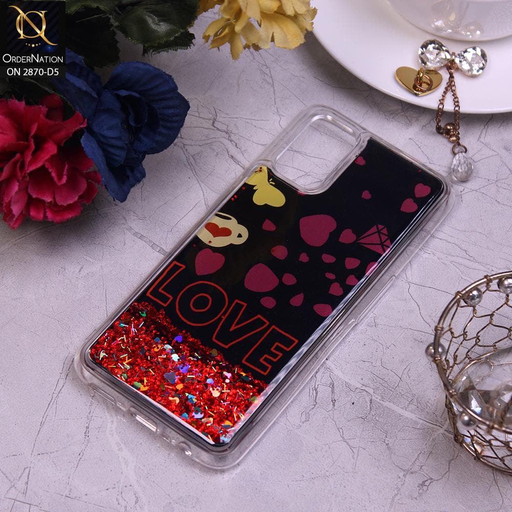 Oppo A92 Cover - Design 5 - Trendy Hearts and Stars Moving Liquid Glitter Case