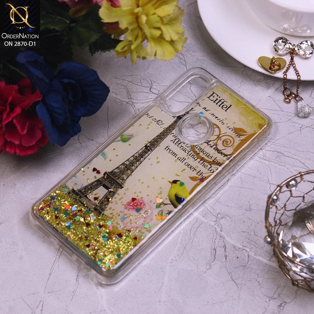 Oppo A31 Cover - Design 1 - Trendy Hearts and Stars Moving Liquid Glitter Case