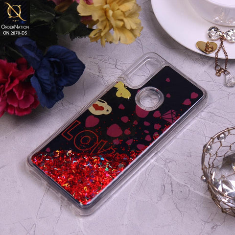 Oppo A8 Cover - Design 5 - Trendy Hearts and Stars Moving Liquid Glitter Case