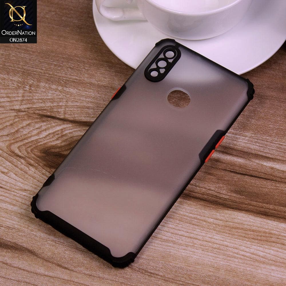 Samsung Galaxy A10s Cover - Black - Classic Soft Color Border Semi-Transparent Camera Protection Case