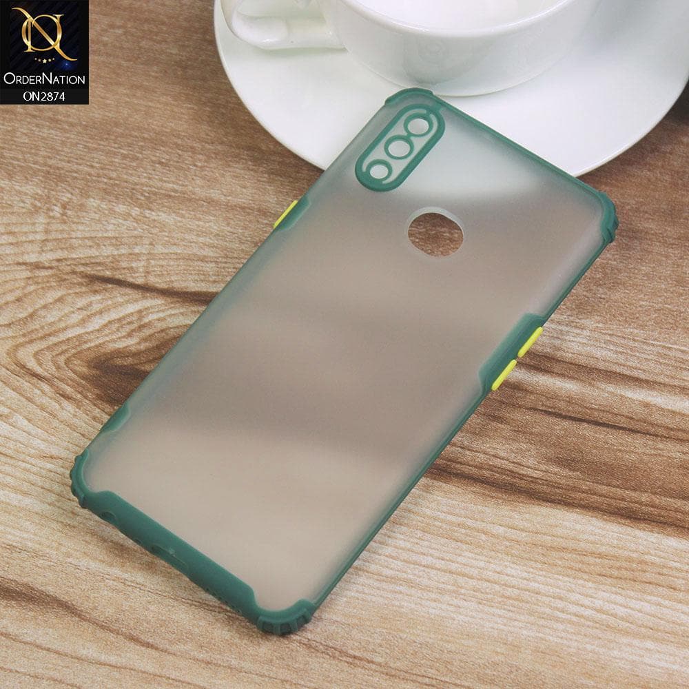 Samsung Galaxy A10s Cover - Green - Classic Soft Color Border Semi-Transparent Camera Protection Case