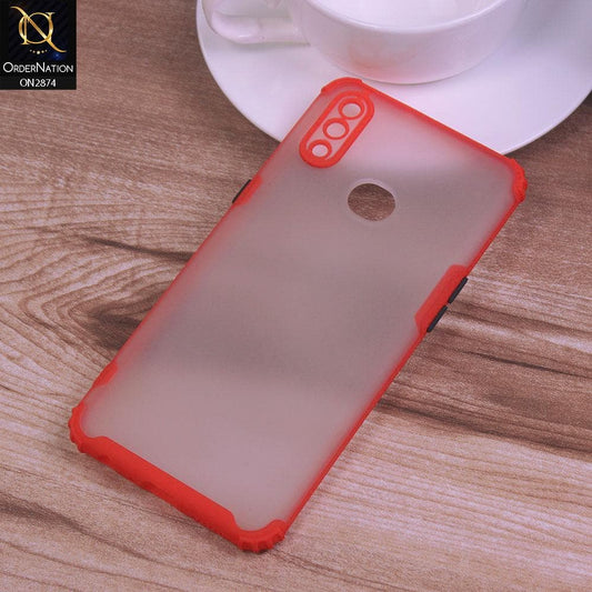 Samsung Galaxy A10s Cover - Red - Classic Soft Color Border Semi-Transparent Camera Protection Case