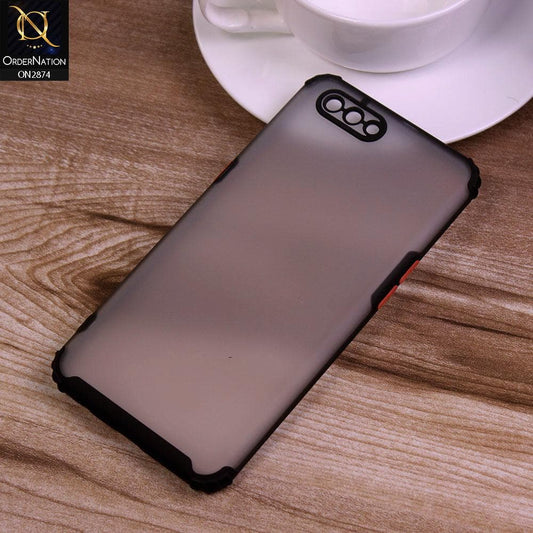 Oppo A5 Cover - Black - Classic Soft Color Border Semi-Transparent Camera Protection Case