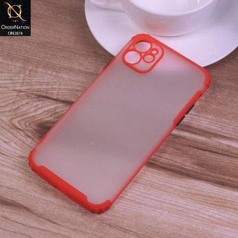 iPhone 11 Cover - Red - Classic Soft Color Border Semi-Transparent Camera Protection Case