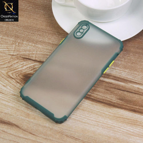 iPhone XS / X Cover - Green - Classic Soft Color Border Semi-Transparent Camera Protection Case