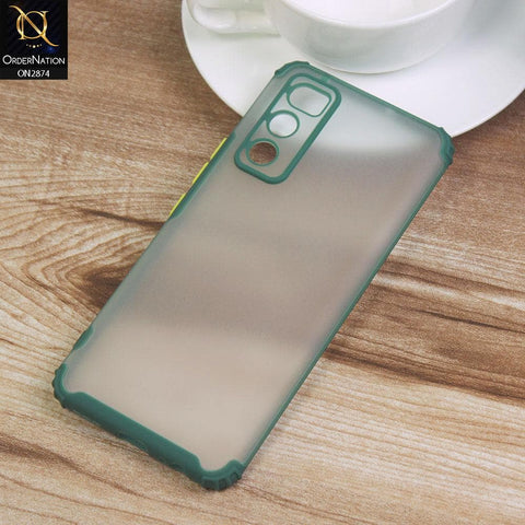 Vivo V20 SE Cover - Green - Classic Soft Color Border Semi-Transparent Camera Protection Case