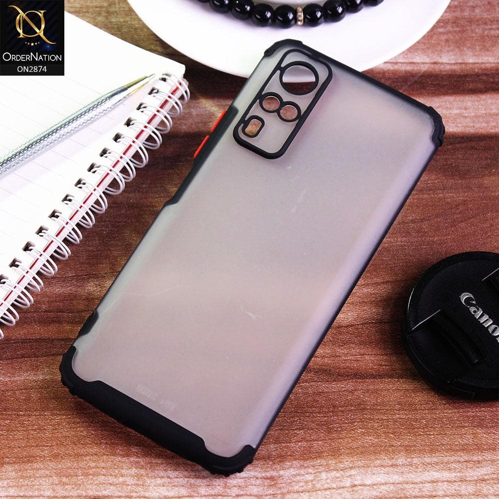 Vivo Y51a Cover - Black - Classic Soft Color Border Semi-Transparent Camera Protection Case