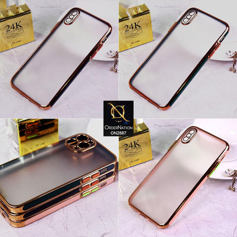 iPhone XS / X Cover - Black - Electroplating Semi Transparent Soft Color Border Back Shell Case