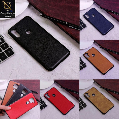 Vivo Y12 Cover - Black - New Stylish Leather Texture Soft Case