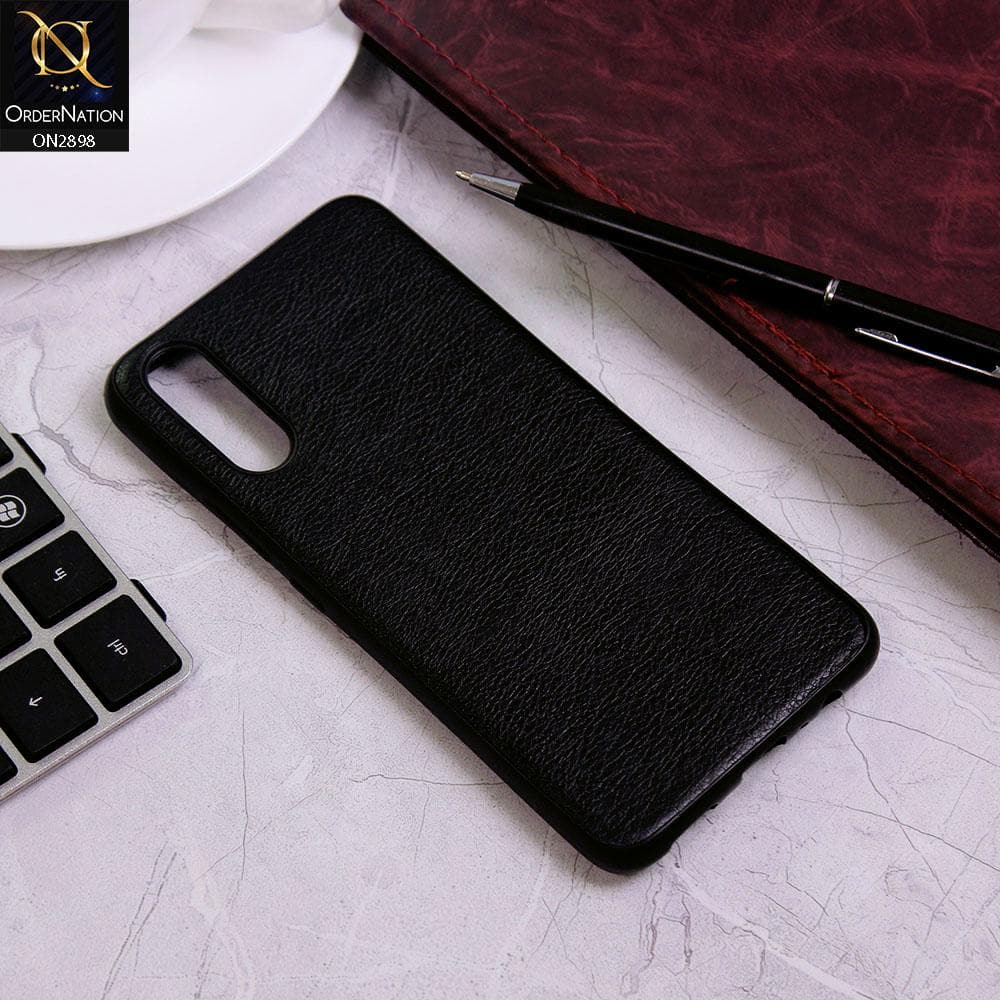 Vivo S1 Cover - Black - New Stylish Leather Texture Soft Case