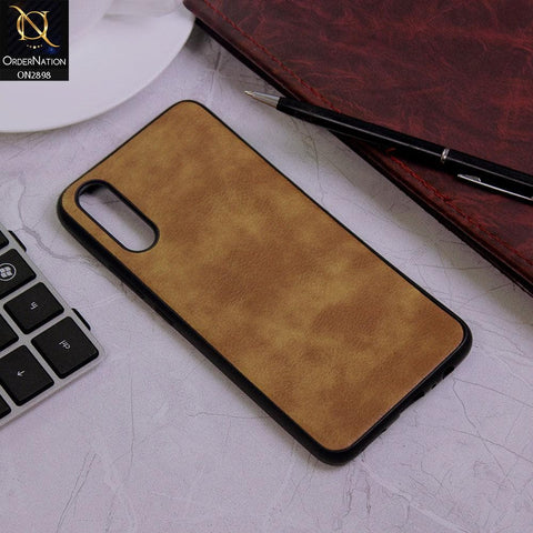 Vivo S1 Cover - Light Brown - New Stylish Leather Texture Soft Case