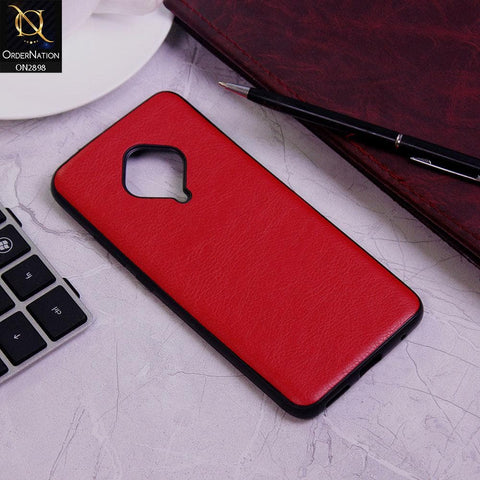 Vivo S1 Pro Cover - Red - New Stylish Leather Texture Soft Case