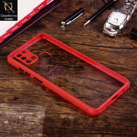 Samsung Galaxy A21s - Red - Shiny Acrylic Anti-Shock Stylish Bumper Camera Protection Back Case