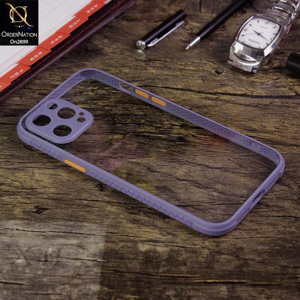 iPhone 12 Pro - Gray - Shiny Acrylic Anti-Shock Stylish Bumper Camera Protection Back Case