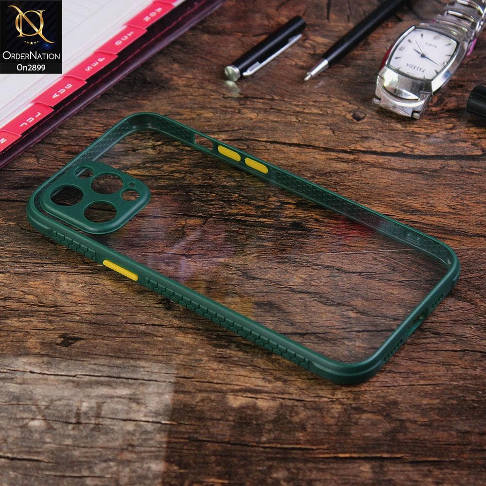 iPhone 12 Pro - Green - Shiny Acrylic Anti-Shock Stylish Bumper Camera Protection Back Case