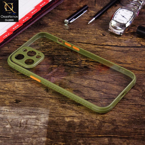 iPhone 12 Pro - Light Green - Shiny Acrylic Anti-Shock Stylish Bumper Camera Protection Back Case