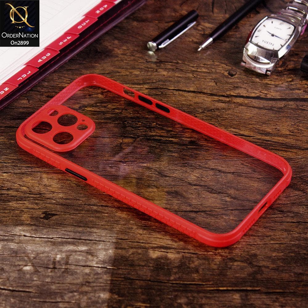 iPhone 12 Pro - Red - Shiny Acrylic Anti-Shock Stylish Bumper Camera Protection Back Case