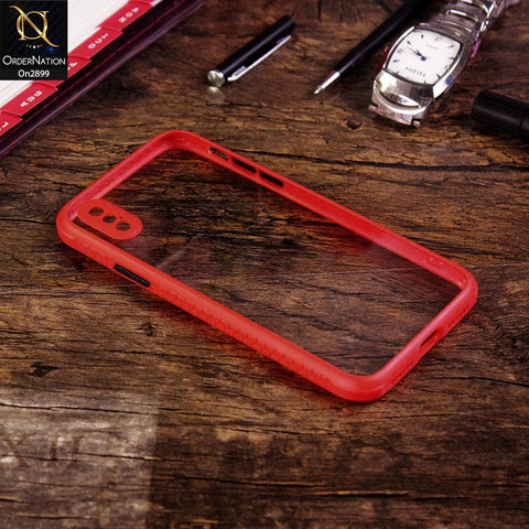 iPhone XS / X - Red - Shiny Acrylic Anti-Shock Stylish Bumper Camera Protection Back Case