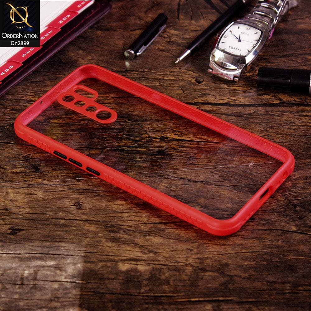 Xiaomi Redmi 9 Prime - Red - Shiny Acrylic Anti-Shock Stylish Bumper Camera Protection Back Case