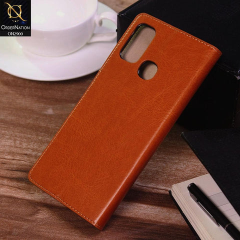 iPhone 11 Pro Cover - Light Brown -  Elegent Leather Wallet Flipbook Case