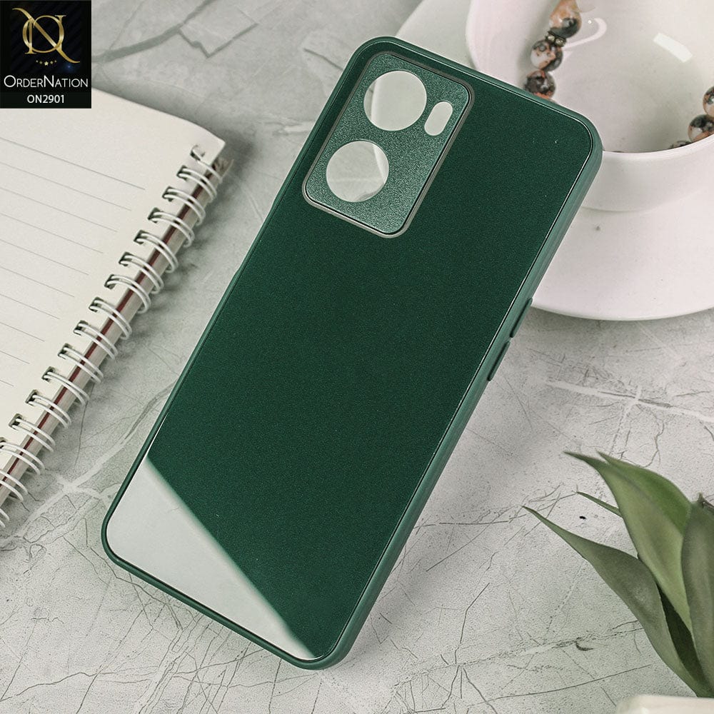 Oppo A77 5G Cover - Dark Green - New Glossy Shine Soft Borders Camera Protection Back Case