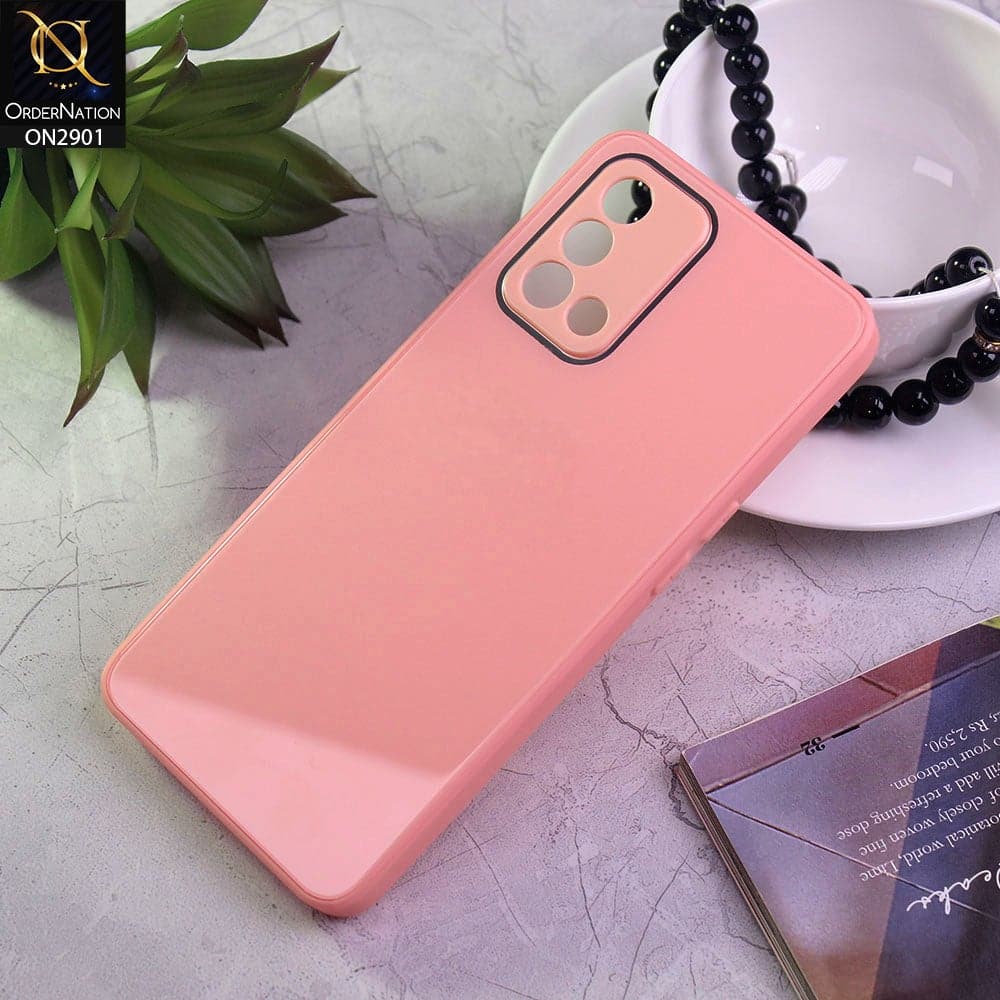 Oppo F19 Cover - Peach - New Glossy Shine Soft Border Camera Protection Back Case