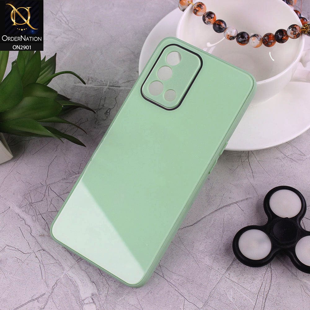 Oppo F19 Cover - Light Green - New Glossy Shine Soft Borders Camera Protection Back Case