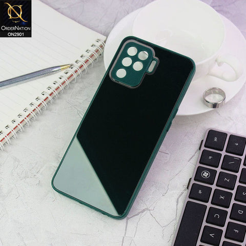 Oppo A94 Cover - Dark Green - New Glossy Shine Soft Borders Camera Protection Back Case