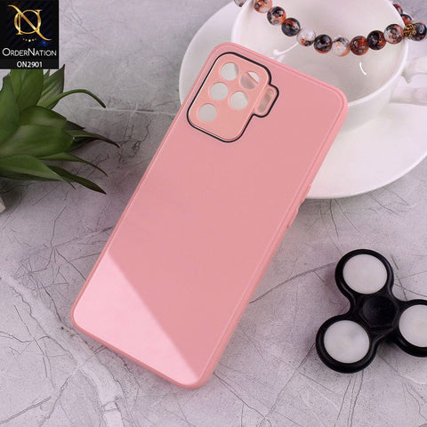 Oppo A94 Cover - Peach - New Glossy Shine Soft Borders Camera Protection Back Case