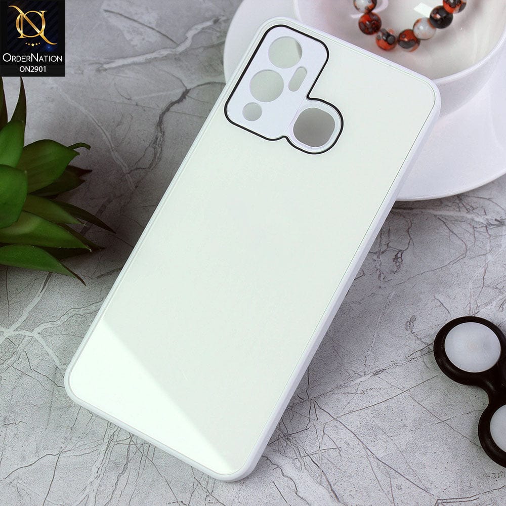 Infinix Hot 12 Play Cover - White - New Glossy Shine Soft Borders Camera Protection Back Case