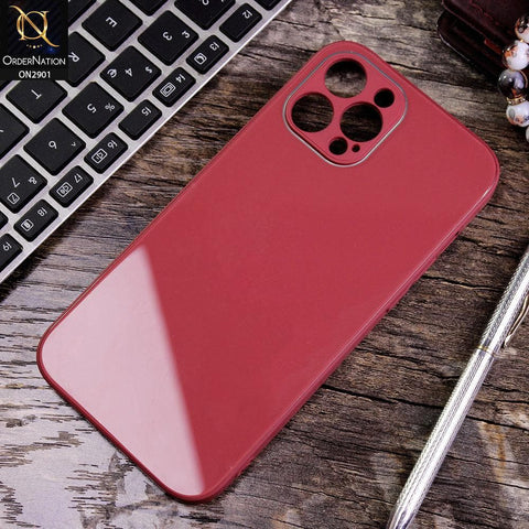 iPhone 12 Pro - Carmine Red - New Glossy Shine Soft Borders Camera Protection Back Case