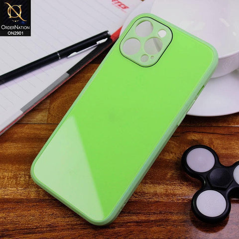 iPhone 12 Pro - Neon Green - New Glossy Shine Soft Borders Camera Protection Back Case