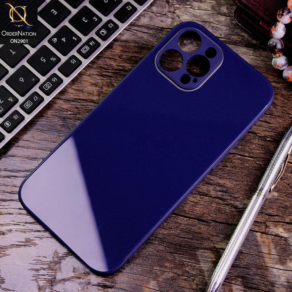 iPhone 12 Pro Max - Dark Blue - New Glossy Shine Soft Borders Camera Protection Back Case