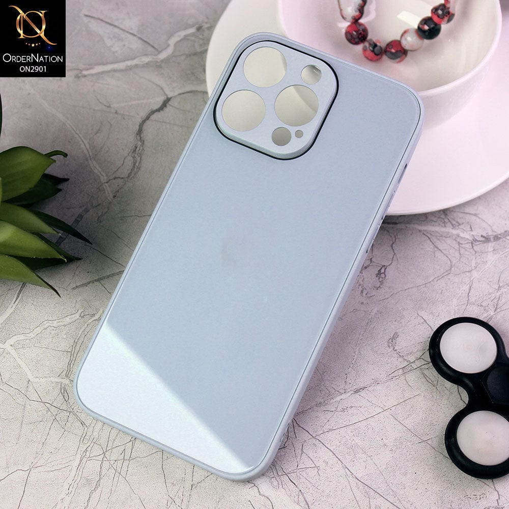 iPhone 14 Pro Max Cover - Light Gray - New Glossy Shine Soft Borders Camera Protection Back Case