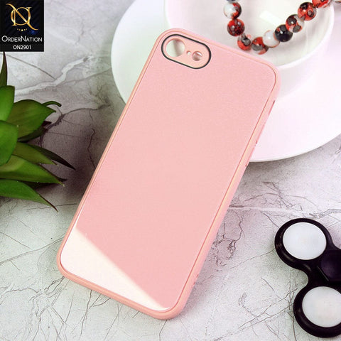 iPhone SE 2020 Cover - Pink - New Glossy Shine Soft Borders Camera Protection Back Case